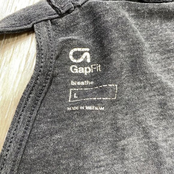 GAP Fit Round Neck Keyhole Back Grey Pullover Long Sleeve Shirt Women's Large - Picture 10 of 10